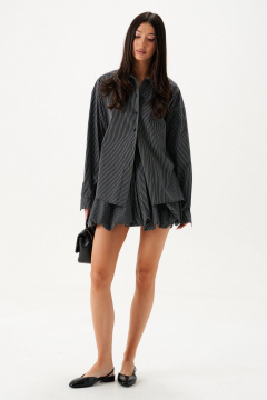 Рубашка прямого кроя с вертикальным принтом и разрезами ANNETE A2115 - фото 2