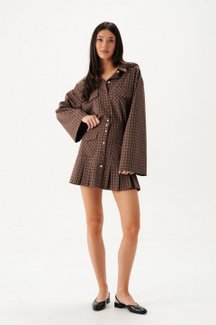 Блузка из полотна в полоску с накладными карманами ANNETE A2118 - фото 1