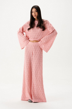 Джемпер свободного кроя из узорной вязки с овальной горловиной ANNETE A2120 - фото 1