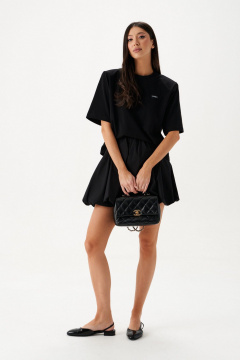 Футболка с подплечниками из хлопка и брендированной нашивкой ANNETE A2122 - фото 5