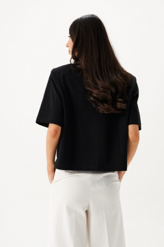 Футболка с подплечниками из хлопка и брендированной нашивкой ANNETE A2122 - фото 4