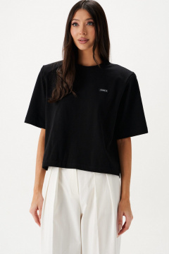 Футболка с подплечниками из хлопка и брендированной нашивкой ANNETE A2122 - фото 1