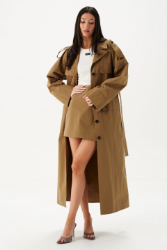 Классическое платье миди из хлопкового текстиля с карманами ANNETE A3590 - фото 1