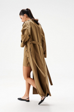 Классическое платье миди из хлопкового текстиля с карманами ANNETE A3590 - фото 4