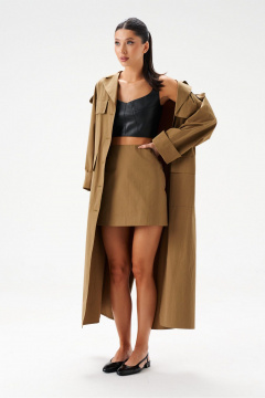 Классическое платье миди из хлопкового текстиля с карманами ANNETE A3590 - фото 3