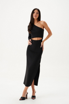 Платье на одно плечо с разрезом из трикотажа ANNETE A3642 - фото 3