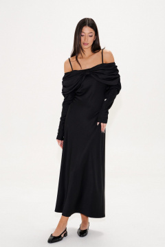 Трикотажное платье макси с декором и воротником ANNETE A3646 - фото 4