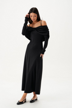 Трикотажное платье макси с декором и воротником ANNETE A3646 - фото 2