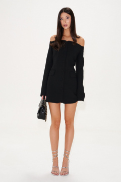 Платье мини приталенного силуэта из тканимого материала ANNETE A3652 - фото 1