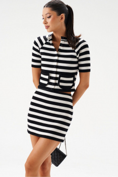 Комплект джемпера и юбки из полосатого трикотажа ANNETE A4259 - фото 4