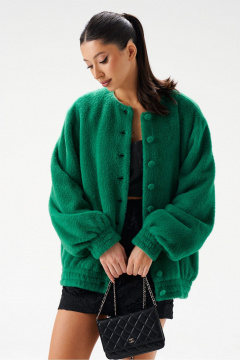 Бомбер из фактурного материала с поясом и широким рукавом ANNETE A5317/1 - фото 3