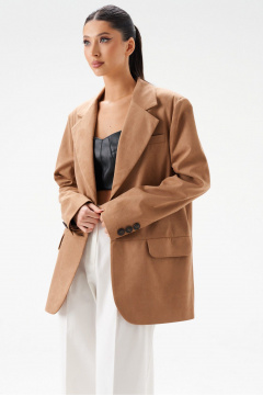 Жакет деловой из эко-замши с остроугольным воротником ANNETE A5326/2 - фото 2