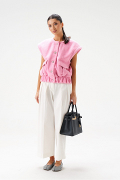 жилет прямого кроя из теплого полотна с накладными карманами ANNETE A5331 - фото 5