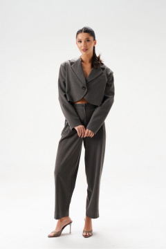 Укороченный жакет из костюмной ткани с полоской ANNETE A5347 - фото 1