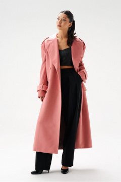 Кардиган двубортный из пальтовой ткани с поясом ANNETE A5363 - фото 1