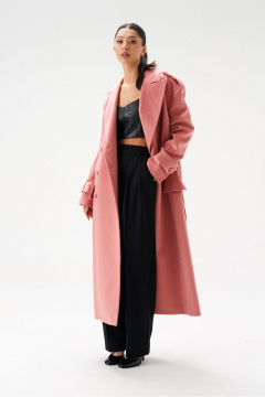 Кардиган двубортный из пальтовой ткани с поясом ANNETE A5363 - фото 2