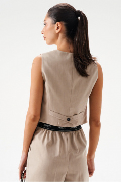 Жилет из полосатого текстиля с фигурным низом ANNETE A5374 - фото 3