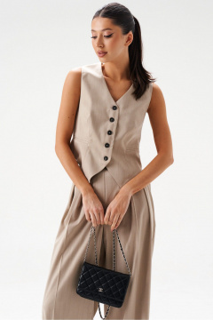 Жилет из полосатого текстиля с фигурным низом ANNETE A5374 - фото 1