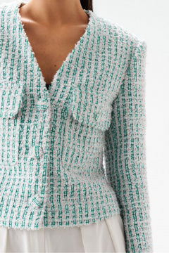 Жакет яркий полуприлегающий с накладными карманами ANNETE A5378 - фото 5