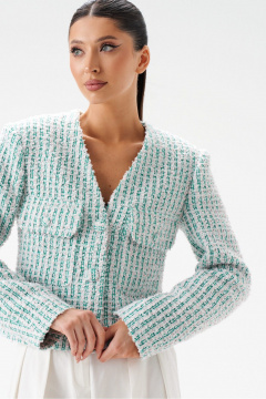 Жакет яркий полуприлегающий с накладными карманами ANNETE A5378 - фото 4