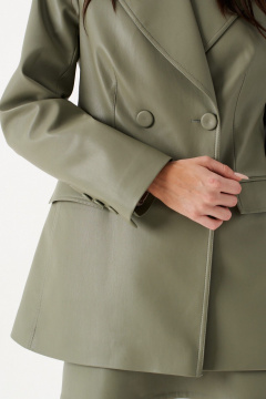 Деловой жакет из эко-кожи с лацканами ANNETE A5414 - фото 3