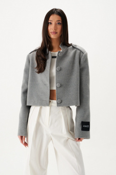 Жакет свободный из ворсистой ткани с карманами ANNETE A5424 - фото 5