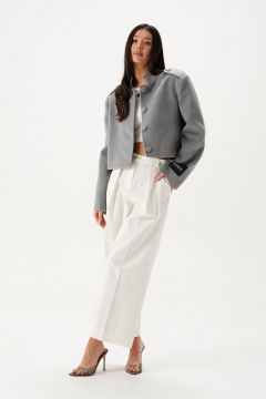 Жакет свободный из ворсистой ткани с карманами ANNETE A5424 - фото 2