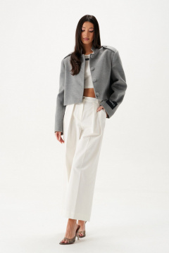 Жакет свободный из ворсистой ткани с карманами ANNETE A5424 - фото 4