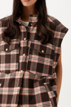 Жилет свободный для кругYearчного сезона из хлопка ANNETE A5437 - фото 4