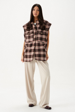 Жилет свободный для кругYearчного сезона из хлопка ANNETE A5437 - фото 1