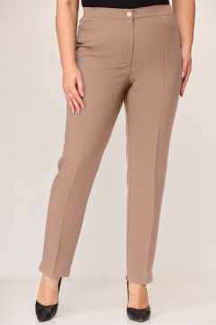 Бежевые классические брюки с заутюженными стрелками из вискозы Элль-стиль 2002/11 капучино - фото 4
