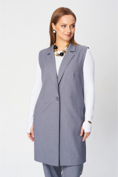 Брюки и жилет деловой комплекта из текстиля SandyNa 130560 дымчато-серый - фото 5