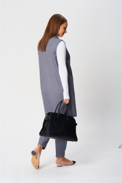 Брюки и жилет деловой комплекта из текстиля SandyNa 130560 дымчато-серый - фото 2