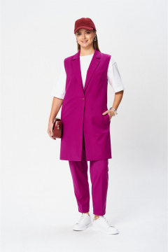 Брюки и жилет деловой комплекта из текстиля SandyNa 130560 фуксия - фото 5