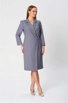 Платье с запахом полуприлегающего силуэта из textиля SandyNa 130131 дымчато-серый - фото 1