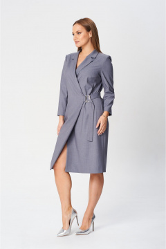 Платье с запахом полуприлегающего силуэта из textиля SandyNa 130131 дымчато-серый - фото 5