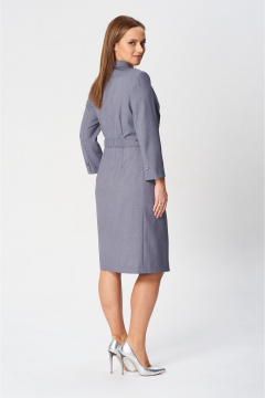 Платье с запахом полуприлегающего силуэта из textиля SandyNa 130131 дымчато-серый - фото 4