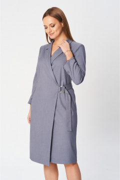 Платье с запахом полуприлегающего силуэта из textиля SandyNa 130131 дымчато-серый - фото 2