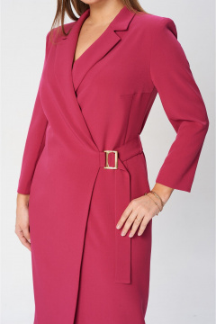 Платье с запахом полуприлегающего силуэта из textиля SandyNa 130131 спелая_малина - фото 5