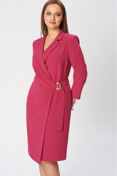 Платье с запахом полуприлегающего силуэта из textиля SandyNa 130131 спелая_малина - фото 3