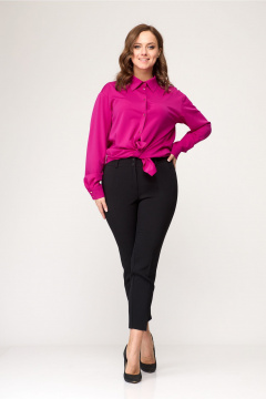 Зауженные брюки 7/8 длины из текстиля для повседневной носки MarSo 2030 черный - фото 4