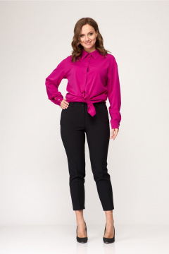 Зауженные брюки 7/8 длины из текстиля для повседневной носки MarSo 2030 черный - фото 3