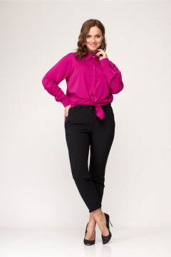 Зауженные брюки 7/8 длины из текстиля для повседневной носки MarSo 2030 черный - фото 2