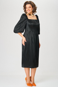 Платье черное облегающее с разрезом и поясом Angelina & Сo 1208 - фото 5