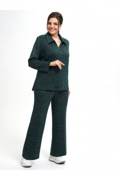 Костюм из трикотажа и брюк с поясом зеленый Пинск-Стиль 215 лесной_зеленый - фото 4