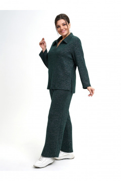 Костюм из трикотажа и брюк с поясом зеленый Пинск-Стиль 215 лесной_зеленый - фото 2