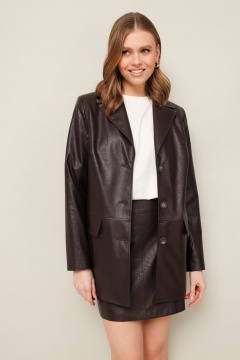 Жакет и мини-юбка из экокожи в демократичном стиле PUR PUR 11-326/2 - фото 1