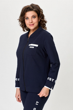 Костюм из трикотажа: бомбер и зауженные брюки спорт-шик Bonna Image 889 синий - фото 3