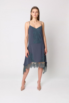 Зеленое кружево платье на бретельках в нарядном стиле BURVIN 7253-81 1 - фото 1