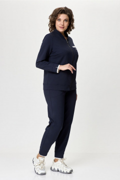 Костюм из трикотажа: бомбер и брюки зауженные с карманами Bonna Image 889-1/1 синий - фото 2